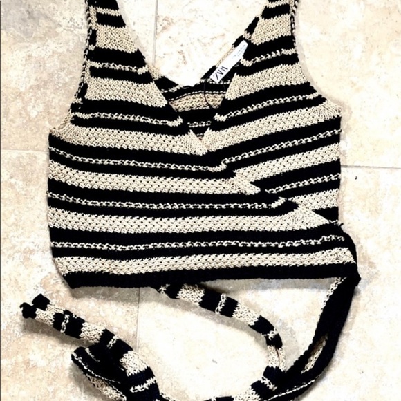 ZARA Knit Wrap Tank Sweater NWT - Picture 6 of 9